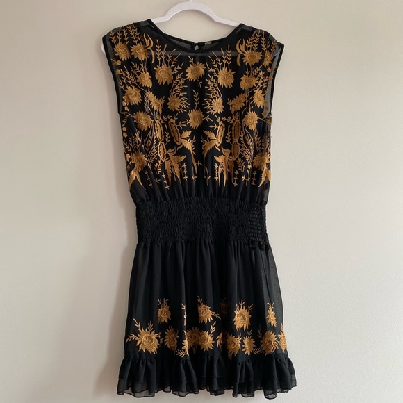 Free people Embroidered Black dress - Picture 1 of 8